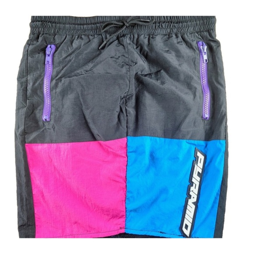 Black Pyramid M Color Block Skirt‎ Swim Y2K Zipper mesh retro grunge 90s